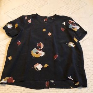 Madewell button back silk top